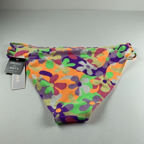 Salt + Cove Dazy Daisy Strappy-Side Bikini Bottoms Women's Medium Multi Floral - Picture 5 of 6